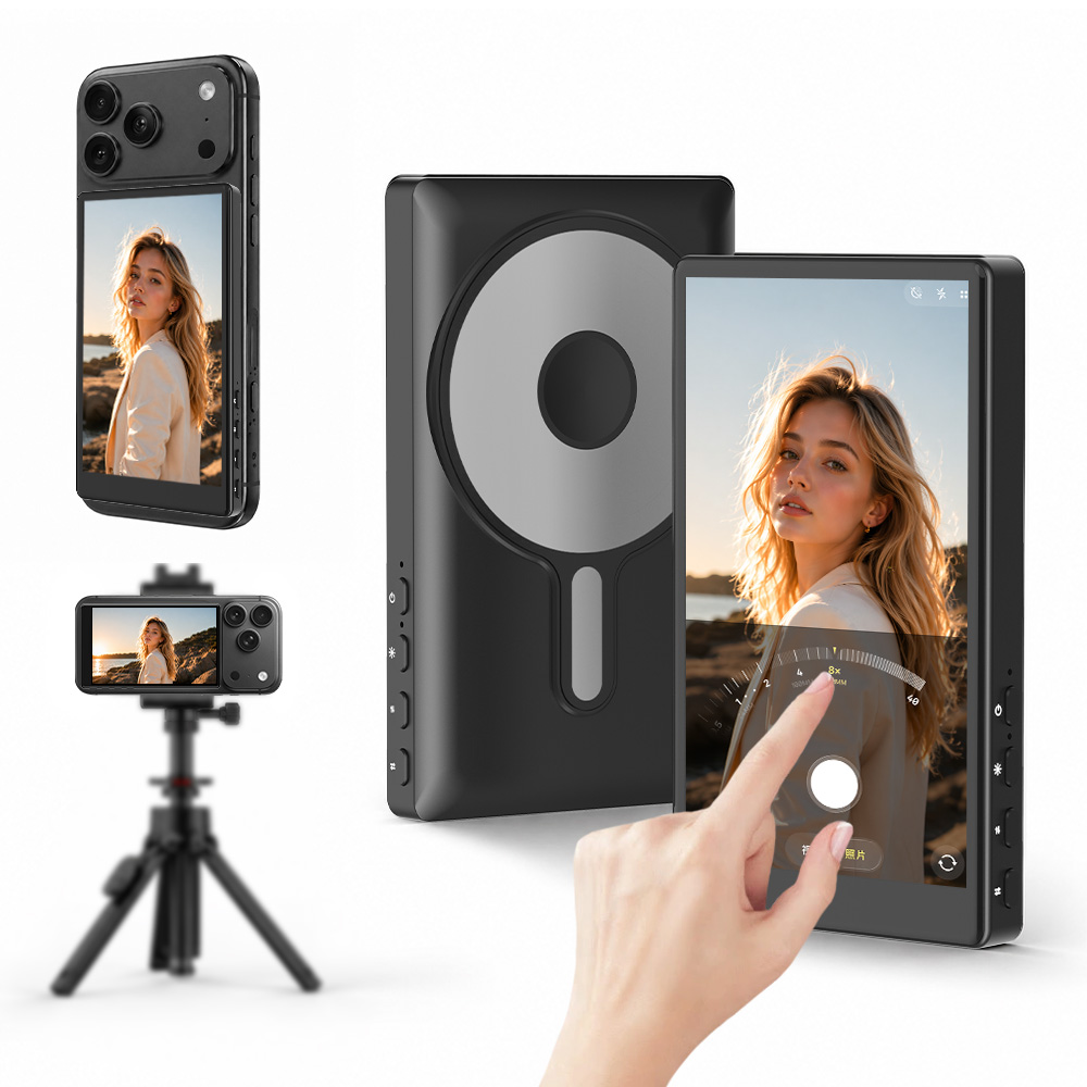 Monitor Stand - Vlog-Selfie-Monitorbildschirm für iPhone und Android, magnetischer