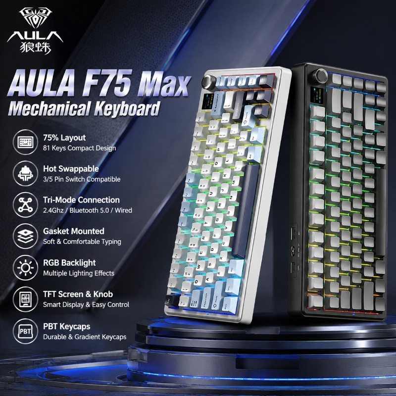 Pc Gaming Keyboard - AULA F75 Max Mechanische Tastatur 75%